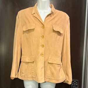 Vertigo Paris Camel Faux Suede Blazer Made in France Size L